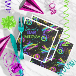 Guardanapo De Papel De Jantar Neon Glow Stick Bar Mitzvah ID991