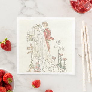 Guardanapo De Papel De Jantar Noiva Vintage e Casamento Fashiado Antigo