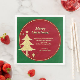 Guardanapo De Papel De Jantar Nome Comercial Mensagem Vermelha, Árvore de Natal 