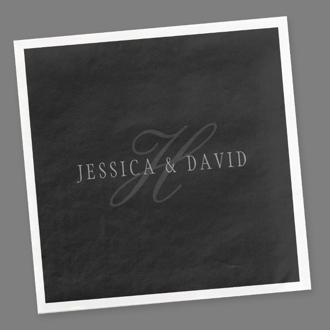 Guardanapo De Papel De Jantar Nomes de Casais e Monograma de Sobrenome (Criador carregado)