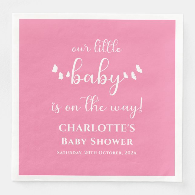 Guardanapo De Papel De Jantar Nosso Bebê Está A Caminho Chá de fraldas (Frente)