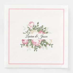 Guardanapo De Papel De Jantar O costume nomeia o rosa de papel do rosa do