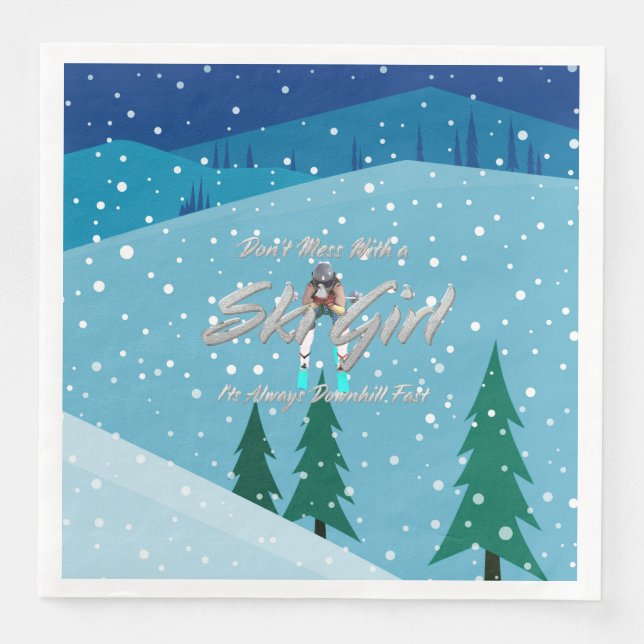 Guardanapo De Papel De Jantar O TOP Não Mete com Garota de Esqui (Frente)