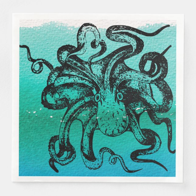 Guardanapo De Papel De Jantar Octopus (Frente)