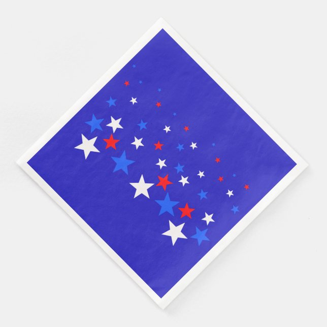 Guardanapo De Papel De Jantar Padrão das estrelas azul, vermelha e branca (Canto)