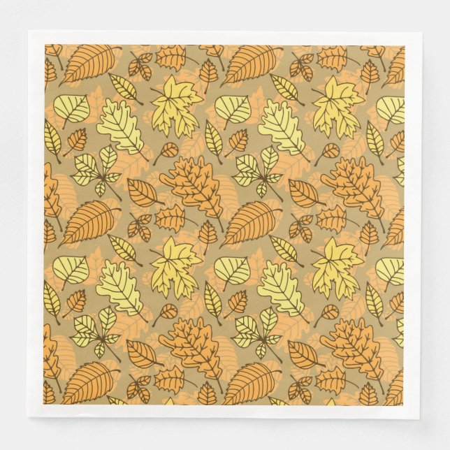 Guardanapo De Papel De Jantar Padrão das folhas de outono (Frente)