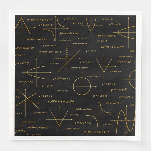 Guardanapo De Papel De Jantar padrão de abstrato matemática (Frente)