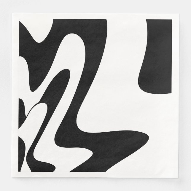 Guardanapo De Papel De Jantar Padrão de abstrato - preto e branco (Frente)