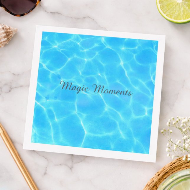 Guardanapo De Papel De Jantar Padrão De Água Aqua Com Ondas De Reflexão (Criador carregado)