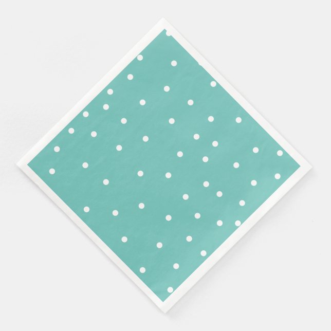 Guardanapo De Papel De Jantar Padrão de Bolinhas Teal Minimalístico (Canto)