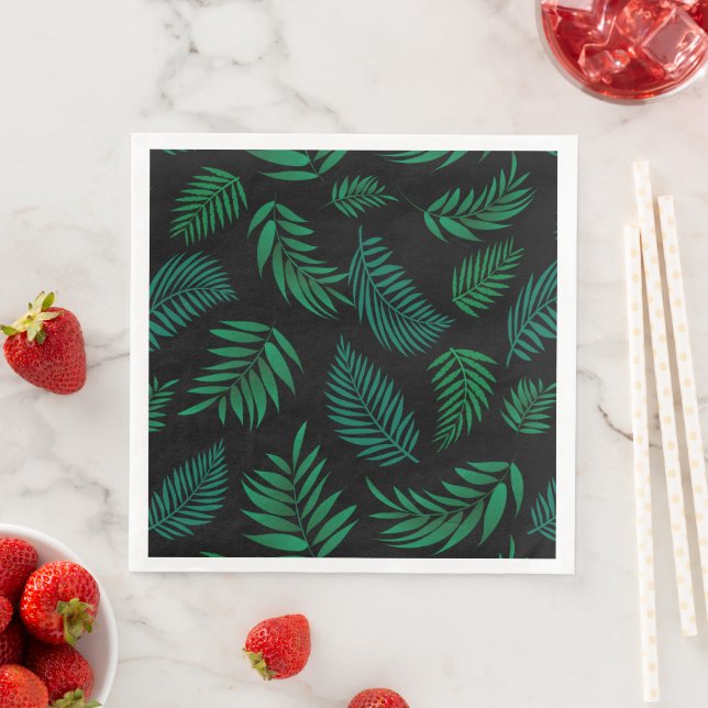 Guardanapo De Papel De Jantar Padrão de Folhas Tropicais 2 (Insitu)