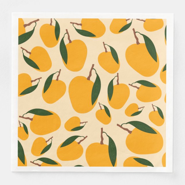 Guardanapo De Papel De Jantar Padrão de Fruta Mango Summer (Frente)