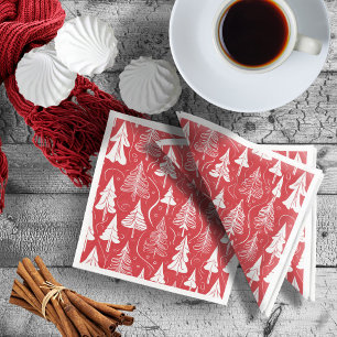 Guardanapo De Papel De Jantar Padrão de Natal Vermelho nº 6 ID1009