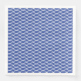 Guardanapo De Papel De Jantar Padrão de Ondas do Oceano de Pé Branco Azul Elegan