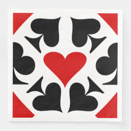 Guardanapo De Papel De Jantar Padrão dos símbolos de reprodução de vermelho, pre