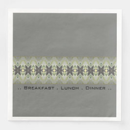 Guardanapo De Papel De Jantar Padrão Floral Com Cinza