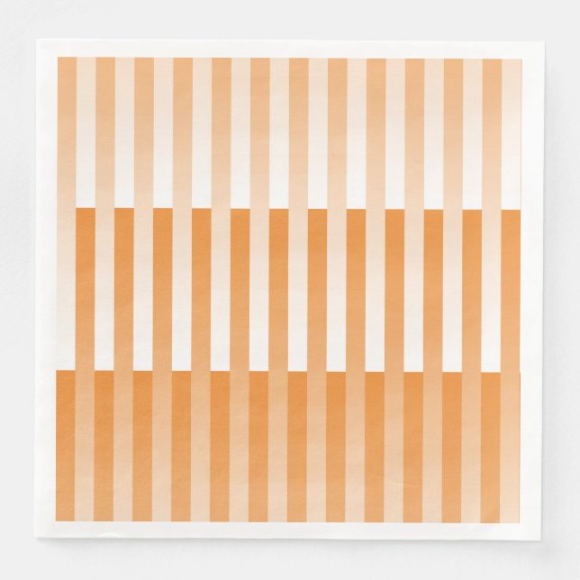 Guardanapo De Papel De Jantar Padrão Laranja-branco riscado (Frente)