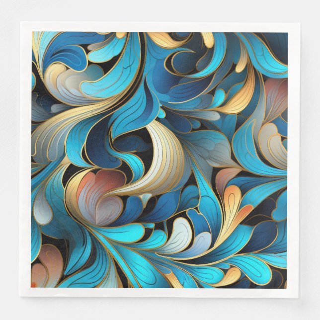 Guardanapo De Papel De Jantar Padrões Fractais abstrato (Frente)