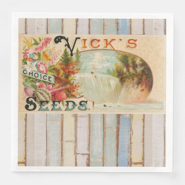 Guardanapo De Papel De Jantar País Primitivo Shabby: Agricultor Biológico Vitori (Frente)