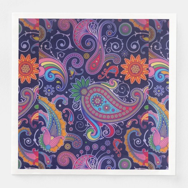Guardanapo De Papel De Jantar Paisley Purple rosa (Frente)