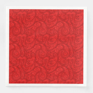 Guardanapo De Papel De Jantar Paisley vermelho