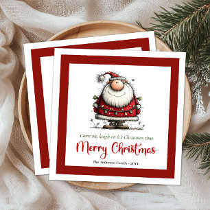 Guardanapo De Papel De Jantar Papai Noel de Desenho Animado Excêntrico Humor Fes