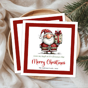 Guardanapo De Papel De Jantar Papai Noel Desenho Animado Natal Divertido Engraça