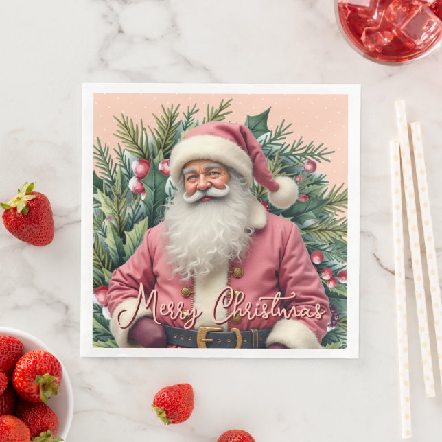 Guardanapo De Papel De Jantar Papai Noel Elegante (Insitu)