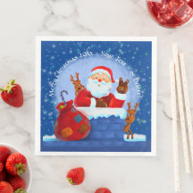 Papais noeis Chimney Reindeer Sack Adicionar Ano T