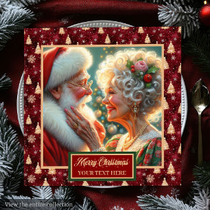Guardanapo De Papel De Jantar Papais noeis de Natal Napkins Casal Vermelho Doura