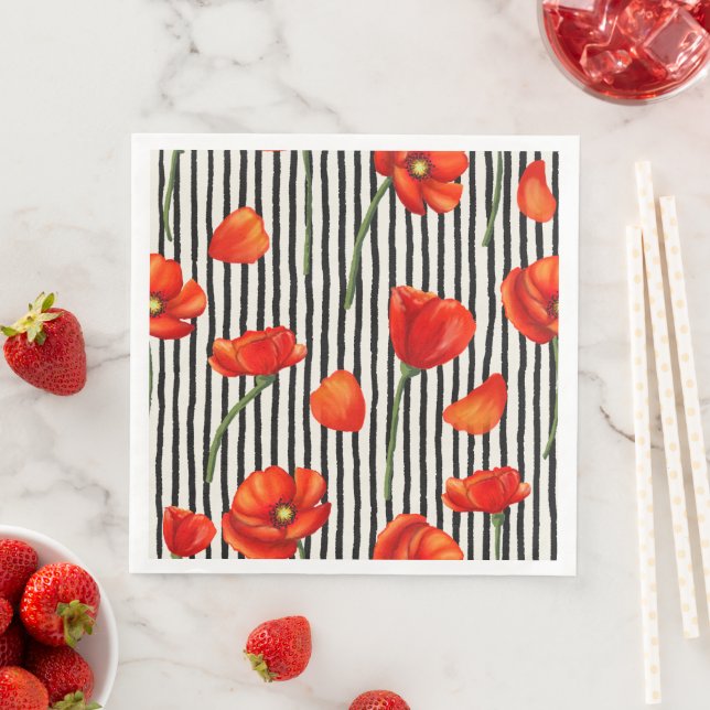 Guardanapo De Papel De Jantar Papas e padrões de listras (Insitu)
