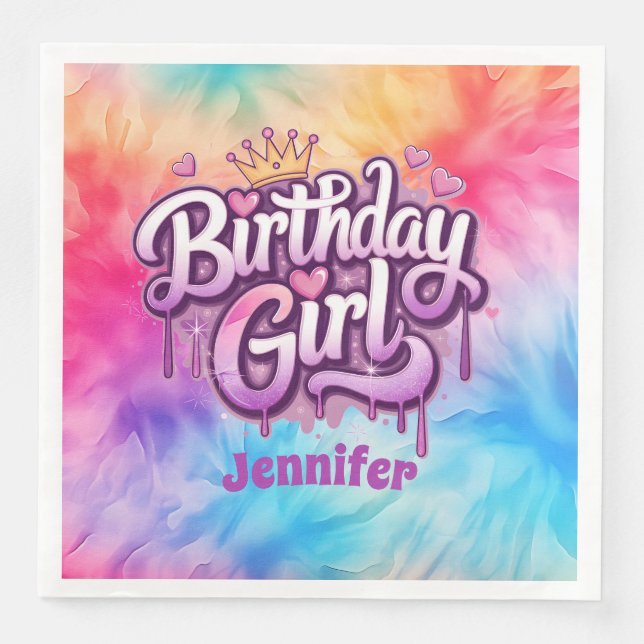 Guardanapo De Papel De Jantar Papel Adorável para Garota de Aniversário (Frente)