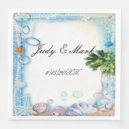 Guardanapo De Papel De Jantar Papel de Casamento de Seashell de Praia Tropical N
