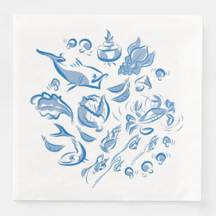 Guardanapo De Papel De Jantar Papel de Desenho de Tinta Chinesa em Papel de Nápo