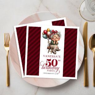 Guardanapo De Papel De Jantar Papel de festa engraçado para senhora excêntrica d