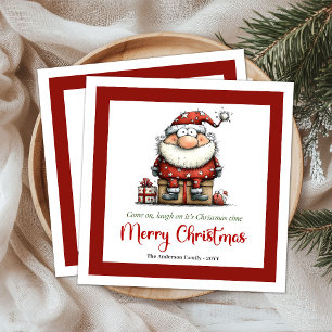 Guardanapo De Papel De Jantar Papel de Seda Natal Divertido Papai Noel Engraçado