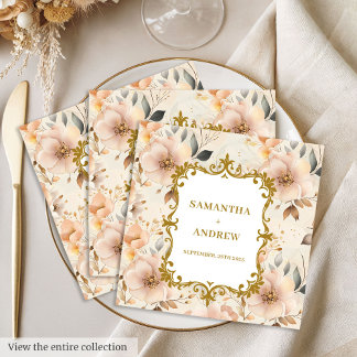 Guardanapo De Papel De Jantar Papel Dourado de Casamento Elegante Blush Napkins