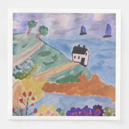 Guardanapo De Papel De Jantar Papel para a costa de Verão e flores