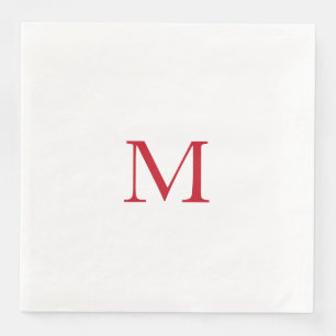 Guardanapo De Papel De Jantar Papel Simples de Monograma Vermelho Nápoles