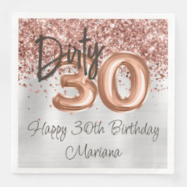 Guardanapo De Papel De Jantar Partido aniversário de 30 anos de Prata rosa Doura