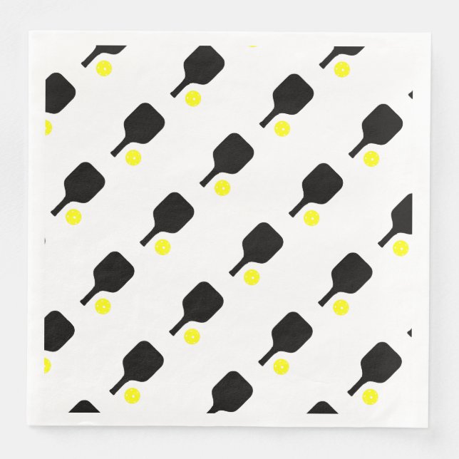 Guardanapo De Papel De Jantar Pás e bolas de picleball (Frente)