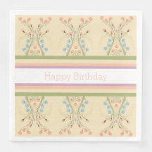 Pastel Floral E Stripe