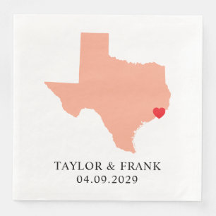 Guardanapo De Papel De Jantar Peach Texas Wedding