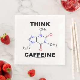 Guardanapo De Papel De Jantar Pense Cafeína (Molécula Química de Cafeína)