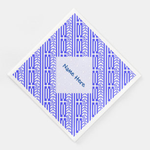 Guardanapo De Papel De Jantar Personalização Azul Bandeira Grega Azulejada