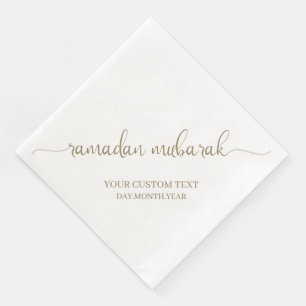 Guardanapo De Papel De Jantar Personalização da caligrgrafia de Khaki Ramadan Mu