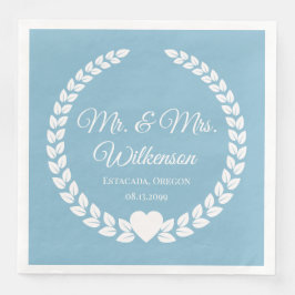 Guardanapo De Papel De Jantar Personalizado Sr & Sra. Bride e Groom Newlywing