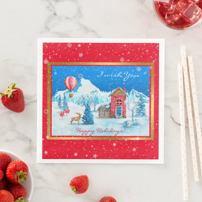 Guardanapo De Papel De Jantar Personalizar Paisagem de Neve (Insitu)