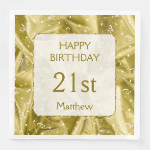 Guardanapo De Papel De Jantar Personalize: "Ouro do feliz aniversario" Textured