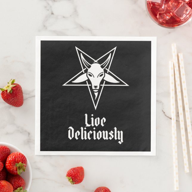 Guardanapo De Papel De Jantar Phillip Baphomet Negro Vivo (Insitu)